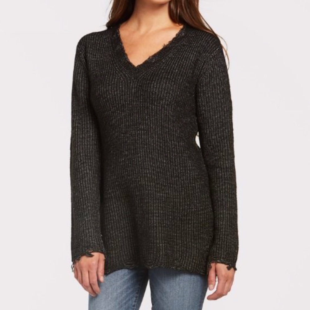 Stitches & Stripes Tunic Sweater with Destruction